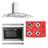 Kit Coifa Gourmet 80cm + Forno Embutir 45L e Cooktop 4B Safanelli