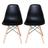 Kit Com 2 Cadeira Charles Eames Wood Dsw Preta Base Madeira