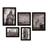 Kit Com 5 Quadros Decorativos - Inglaterra - Londres - Pontos Turísticos - Preto e Branco - 270kq01p