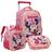 Kit com Mochila com Rodas Tamanho G Minnie SE 13240 com Lancheira e Estojo Estampa em Relevo Xeryus