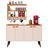 Kit Cozinha Sala Jantar Aparador Buffet Kiev Pés Palito Armário Parede Amélia Suspenso Prateleiras Organizadoras - Off White/Cinamomo - RPM Móveis