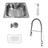 Kit Cuba Pia Gourmet Luxo Prizi Aço Inox 304 SB6042 + Torneira Gourmet Prizi Monocomando KE6027