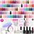 Kit de esmalte de gel para unhas Beetles Gel com luz UV, conjunto de 68 unidades