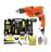 Kit de Ferramentas 129 pçs c/ Furadeira De Impacto 3/8 560w 110v Tm500 Black & Decker