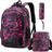 Kit Escolar 3 Peças Mochila Estojo E Shoulder Bag Impermeável Aula Reforçada Bolsa Colégio 