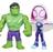 Kit figura boneco hulk e ghost spider amazing friends hasbro