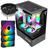 Kit Gabinete Gamer Megalon Com Vidro Temperado Suporta Water Cooler +  Air Cooler I30 Cooler Master + 3 Unid Cooler Fan V.Ring Led Fixo 5 Cores