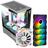 Kit Gabinete Gamer Mid Tower Suporta Water Cooler e 5 Fans Vidro  Temperado + Air Cooler White Ghost Tdp 180W Para Intel e AMD + 4 Unid Cooler Fan Led  Fixo 5 Cores