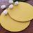 Kit Mesa Posta 12 Bases MDF 35CM + 12 Capas de Sousplat Em Tecido Amarelo