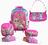 Kit mochila de rodinhas LOL Surprise infantil escolar meninas rosa baguete