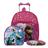 Kit Mochila Escolar Feminina Rodinha Frozen Reforçada Rosa