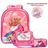 Kit Mochila Escolar Unicórnio Princesa Juvenil Infantil Feminino + Lancheira Transversal + Estojo Duplo Menina Cristal