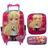 Kit Mochila Infantil Escolar Feminina Rodinhas Polly Pocket