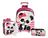 Kit Mochila Infantil Menina Escolar Urso Panda Rodinhas M F5