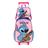 Kit Mochila Rodinha Lancheira Térmica Infantil Escolar Disney Lillo Stitch Rosa