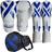 Kit Muay Thai Kickboxing Luva + Caneleira + Bolsa Olimpo Branco