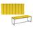 Kit Painel Carla e Calçadeira Industrial 140cm Casal Box Ferro Cinza material sintético Amarelo - Ahz Móveis