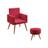 Kit Poltrona Decorativa Nina e Puff Solar Suede Vermelho Aradecor