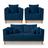 Kit Sofá 3 Lugares e 2 Poltronas Beny Viena Linho Azul