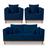Kit Sofá 3 Lugares e 2 Poltronas Beny Viena Suede Azul