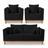 Kit Sofá 3 Lugares e 2 Poltronas Beny Viena Suede Preto