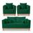 Kit Sofá 3 Lugares e 2 Poltronas Beny Viena Suede Verde