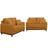 Kit Sofa Sena 2 e 3  Lugares Base de Madeira para Sala Hotel Linho Terra Cota