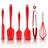 Kit Utensílios Talheres Silicone Maciço 6 Peças Espátulas Pegador Batedor Fouet Utensílios Cozinha