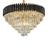 Lustre Pendente Cristal Redondo Preto E Dourado 50cm