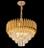 Lustre Redondo Dourado Cristais Sala Moderno Luxo Classico 110V/220V