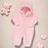Macacão para Bebê de Pelúcia Teddy Com Capuz Tons Variáveis de Rosa