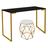 Mesa Aparador Stan Industrial Buffet Balcão com Puff Luna Suede Branco Dourado Tampo Preto - Ahazzo Móveis