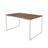 Mesa de Jantar Industrial Base Ferro Branco Tampo 137x90 Amêndoa