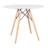 Mesa De Jantar Redonda Eames Eiffel Wood Tampo 90cm Branco