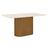 Mesa de Jantar Solana 160 cm Canto Reto com Vidro Nature Off White - Henn