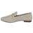 Mocassim lialine couro off white com fivela dourada