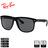 Óculos de Sol Ray-Ban Original Boyfriend Armação Preto Polido Lentes Cinza Clássico - RB4147 601/87 60-15