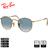  Óculos de Sol Ray-Ban Original Round Flat Lenses Ouro Polido Azul Claro Degradê - RB3447NL 001/3F 53