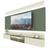 Painel Estante Home Suspenso Gelius Soberano Reflecta para TV de até 85 polegadas com LED OFF White Verde Floresta