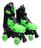 Patins Quad Roller 4 Rodas 33-40 Verde Preto Ajustável - DM Toys