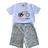 Pijama Infantil Masculino 56RU Tam 06 - Hering Verão Camiseta Branca Shorts Cinza Estampa Bikers.