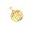 Pingente Medalha Letras Flor de Lis Folheado Ouro 18k