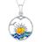 Pingente Sterling Silver Blue Inlay Opal Sunset