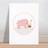 Placa decorativa infantil animal elefante rosa