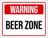 Placa Decorativa - Warning Beer Zone 36X46