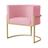 Poltrona Decorativa Luana Suede Rosa Base Dourada Ms Decor