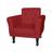 Poltrona Decorativa Pés Luis VX Para Recepção Classic Corano Vermelho - DL Decor