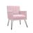 Poltrona Decorativa Sala de Estar com Pés de Ferro Cecília Corano Rosa Bebe - INCASA DECOR