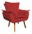 Poltrona Opala Decorativa King Lar - Suede Vermelho