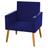 Poltrona para Decoração Clínica Consultório Nina Suede Azul Marinho - 2M Decor